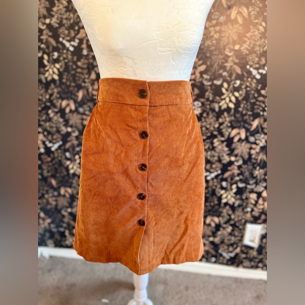 Burnt Orange A-line Skirt
